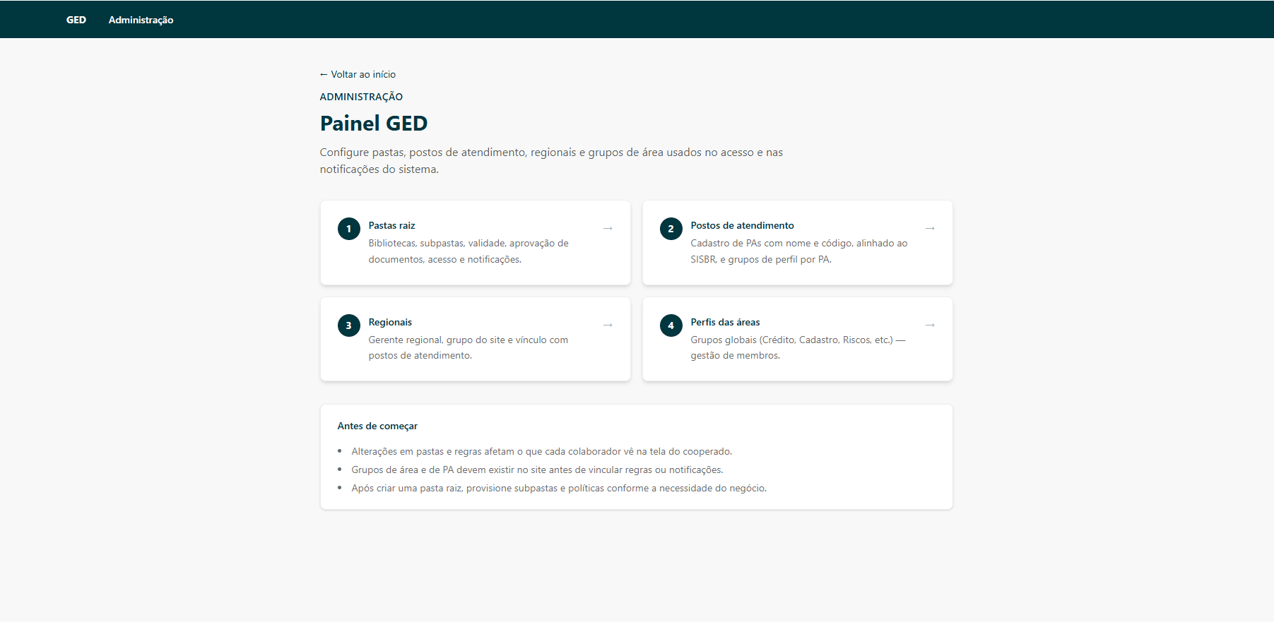 Painel GED - Administração