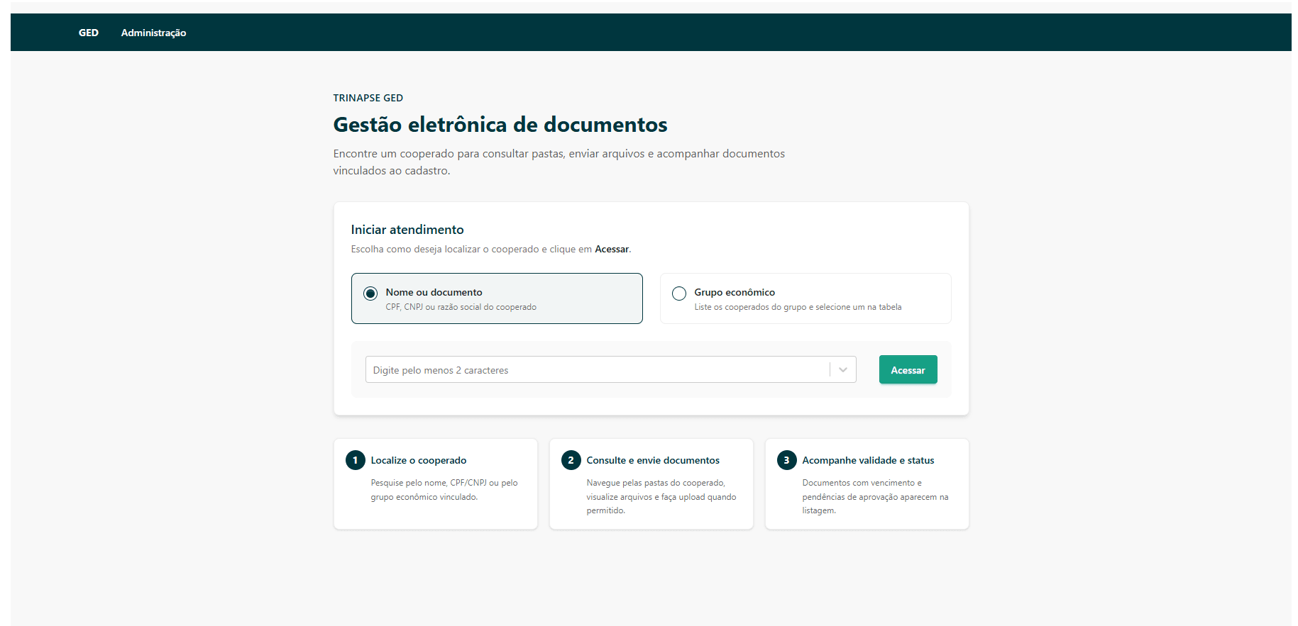 Coop GED — busca de cooperado