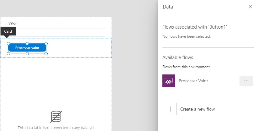 Como chamar um fluxo no Power Apps e obter a resposta — Criando o formulário do Power Apps (imagem 2 de 6)