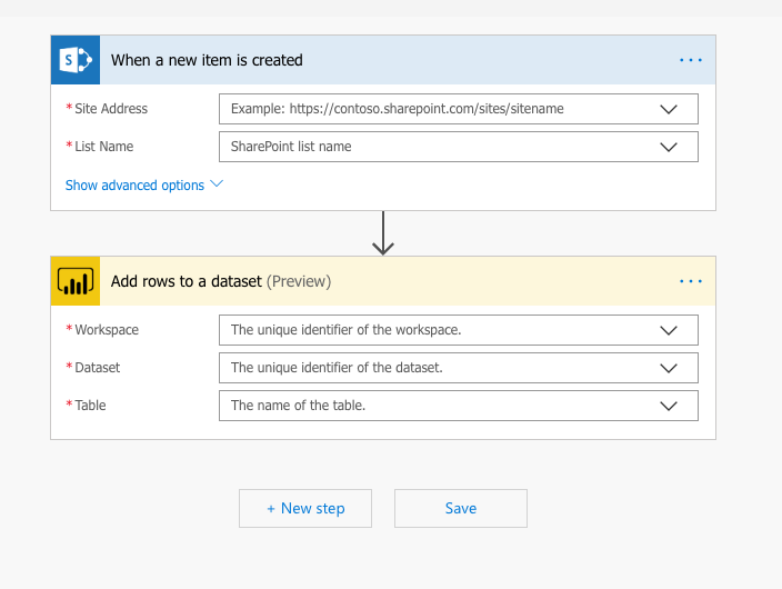 Usando o Power BI e o Automate para relatórios adicionais do SharePoint — Como criar um fluxo