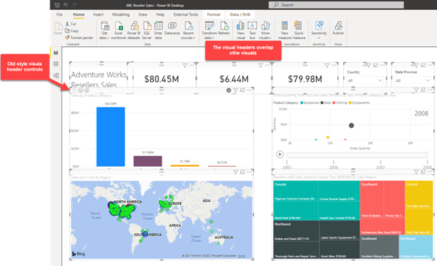 Como habilitar visuais modernos em relatórios antigos no Power BI (imagem 1 de 2)