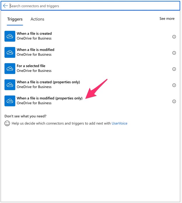 Gatilhos Power Automate — Onde encontrá-lo? (imagem 2 de 2)