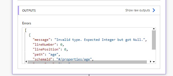 Como resolver o erro de tipo inválido JSON no Power Automate? — O problema (imagem 3 de 3)