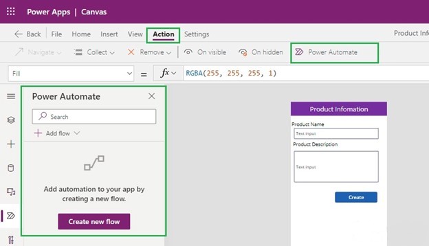 Introdução ao Painel do Power Automate no Power Apps — Habilitando o painel no Power Apps (imagem 3 de 5)