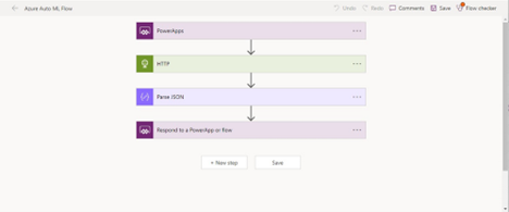 Integrando Power Apps com Azure Machine Learning — Power Automate (imagem 1 de 4)