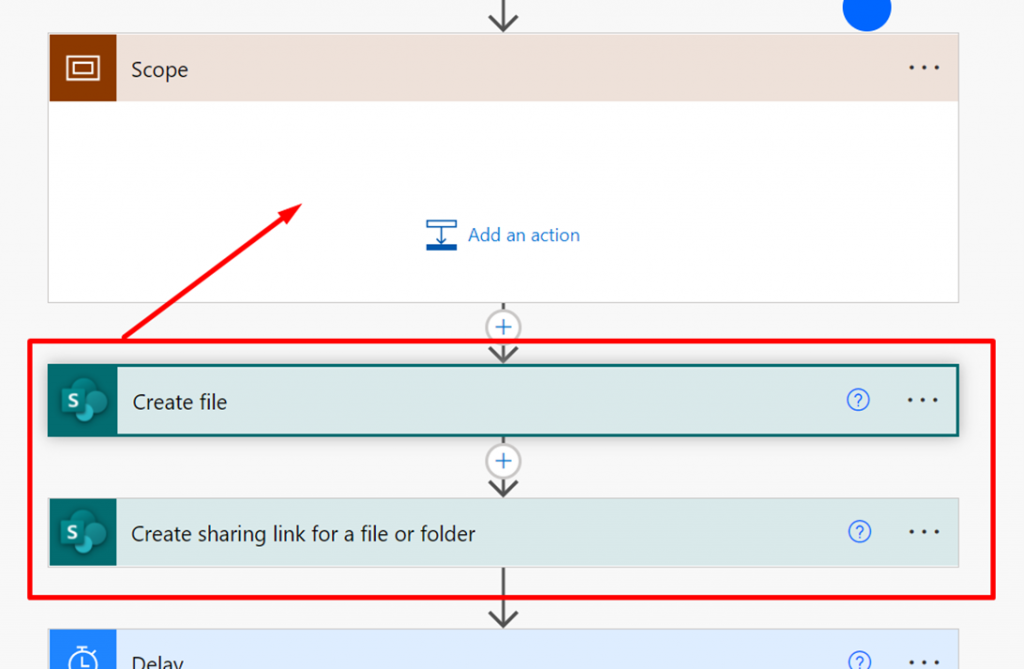 Power Automate — Ações de grupo usando o Escopo (imagem 4 de 7)