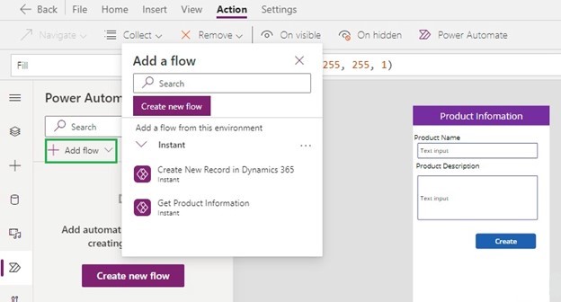 Introdução ao Painel do Power Automate no Power Apps — Habilitando o painel no Power Apps (imagem 4 de 5)