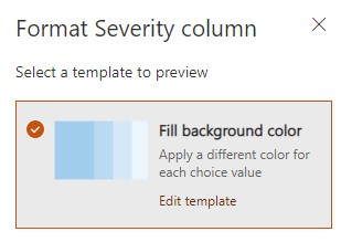 SharePoint formatação de coluna de status com paleta de cores — Formatando a coluna (imagem 2 de 4)