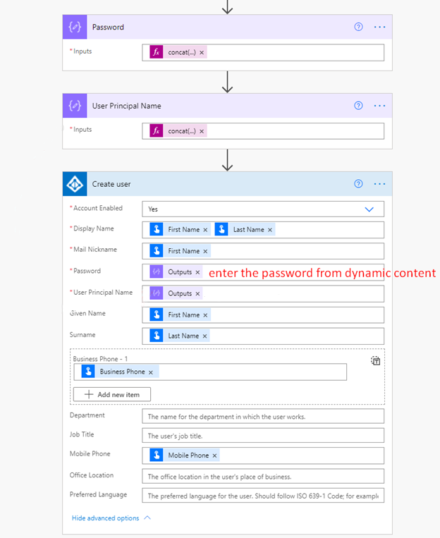 Criar usuário no Azure Active Directory com Power Automate — Passos a serem seguidos: (imagem 5 de 7)