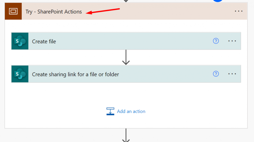 Power Automate — Ações de grupo usando o Escopo (imagem 5 de 7)
