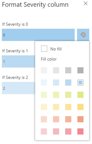 SharePoint formatação de coluna de status com paleta de cores — Formatando a coluna (imagem 3 de 4)