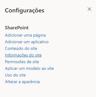 Configuração site SharePoint — Reindexação de sites (imagem 1 de 5)