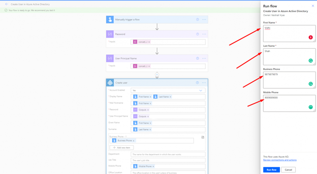 Criar usuário no Azure Active Directory com Power Automate — Passos a serem seguidos: (imagem 6 de 7)