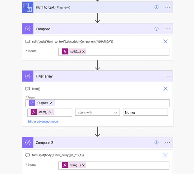 Fluxo Power Automate — E se a posição da informação mudar? (imagem 5 de 5)