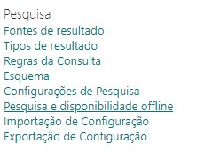 Configuração site SharePoint — Reindexação de sites (imagem 3 de 5)