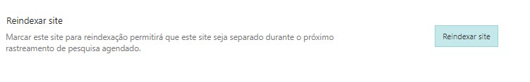 Configuração site SharePoint — Reindexação de sites (imagem 4 de 5)