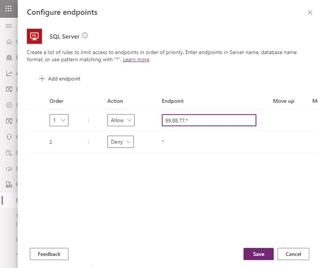 Melhores práticas da política de DLP no Power Platform — 3. Pontos finais e ações do conector de ajuste fino (imagem 2 de 3)