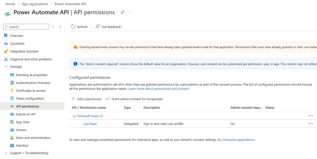 Como criar um relatório de Capacidade do Power Platform com Power Automate — Passo 1 — Criar um App Registration