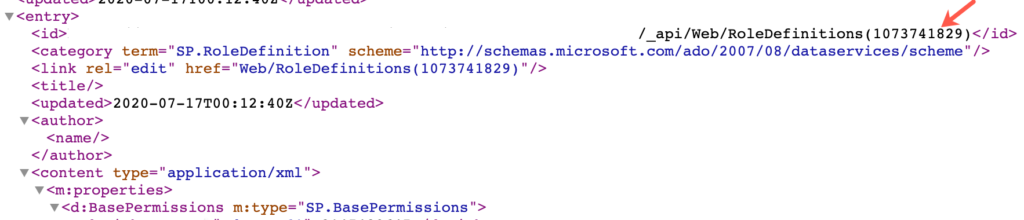 Gerenciando permissões do SharePoint com Power Automate — Escolhendo a função de permissão correta (imagem 3 de 3)