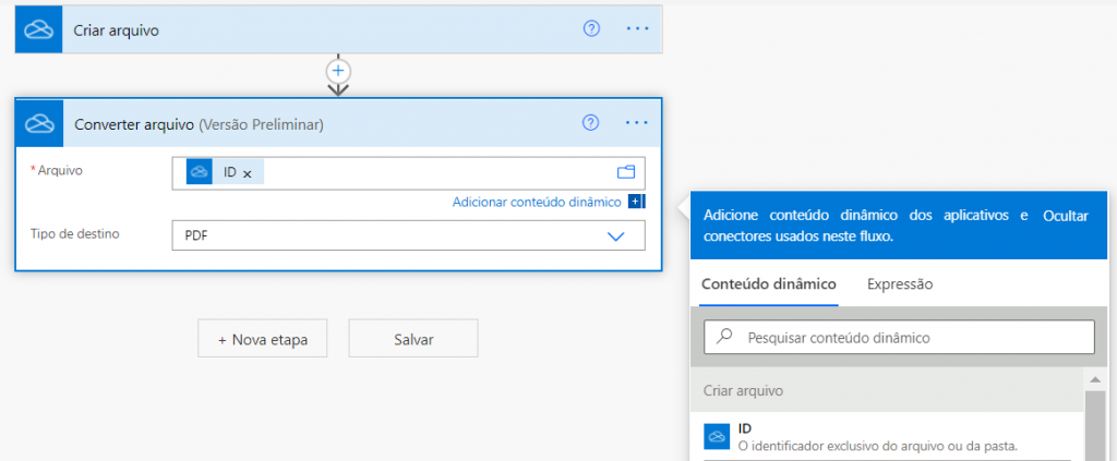 Incluir ID do arquivo na conversão - Power Automate