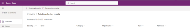 Solution Checker no Power Apps Maker Portal