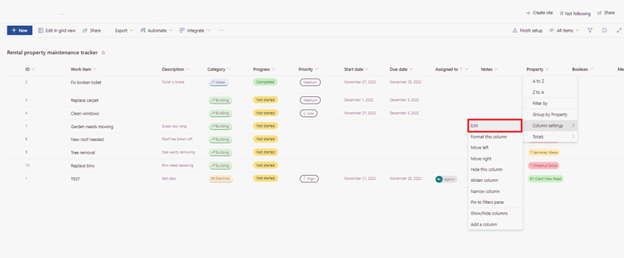 Lista SharePoint Online