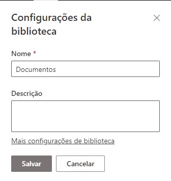 Configuração biblioteca SharePoint
