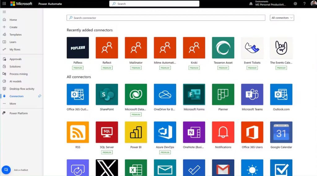 Power Automate Conectores