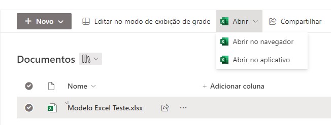 SharePoint Online abrir excel