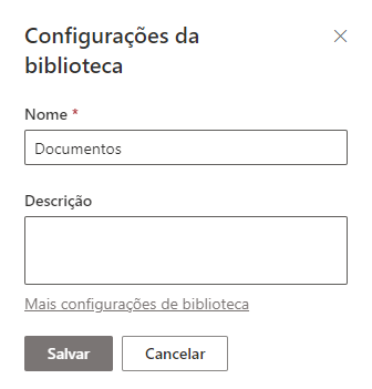Configurações avançadas biblioteca SharePoint