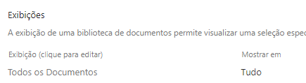 Exibições biblioteca SharePoint