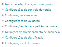 controle de versões biblioteca SharePoint