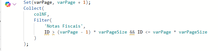 Fórmula do Power Apps para obter mais resultados