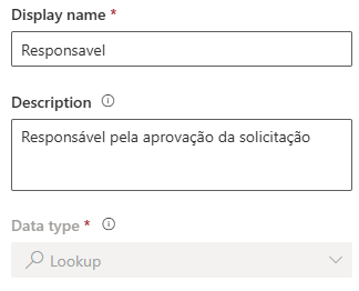 Opções da Coluna no Dataverse