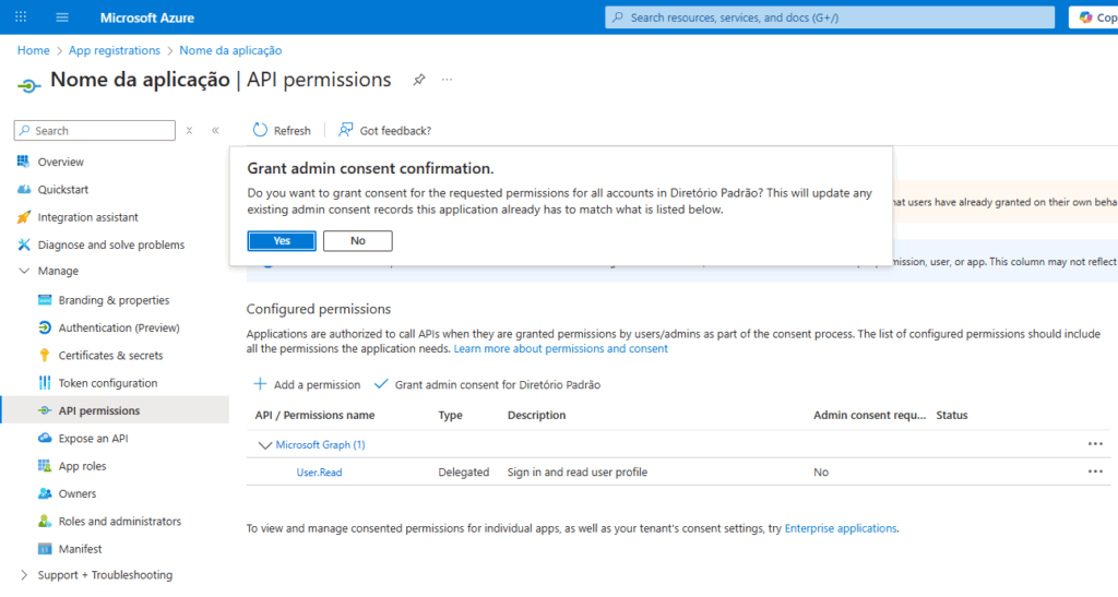 Azure App Registration API Permission
