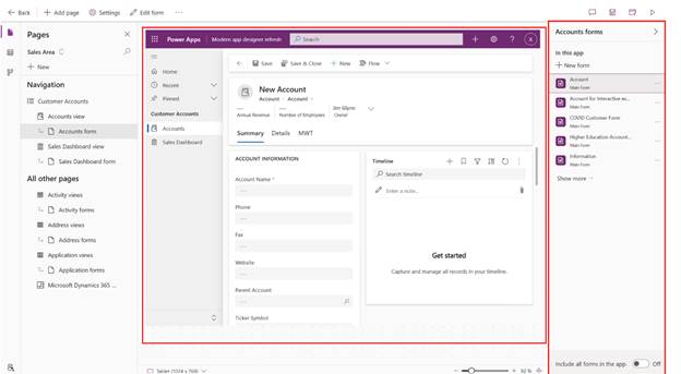 Aplicação Model-driven no Power Apps baseada em Dataverse, com tabelas relacionadas e foco em governança e escalabilidade.