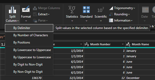 Dividindo coluna por delimitador no Power Query