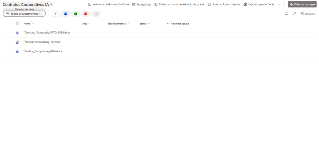 Configuração de colunas de metadados em biblioteca SharePoint para melhorar contexto e busca semântica no Copilot