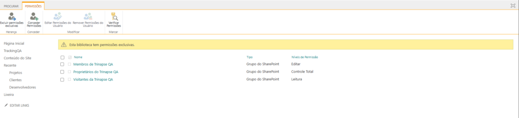 Gerenciamento de permissões em biblioteca SharePoint para controle de acesso e governança no Microsoft 365